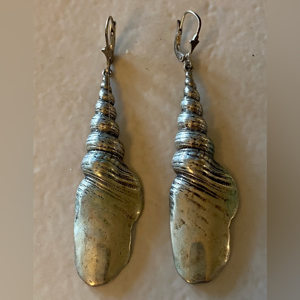 Vintage Sterling Shell Earrings